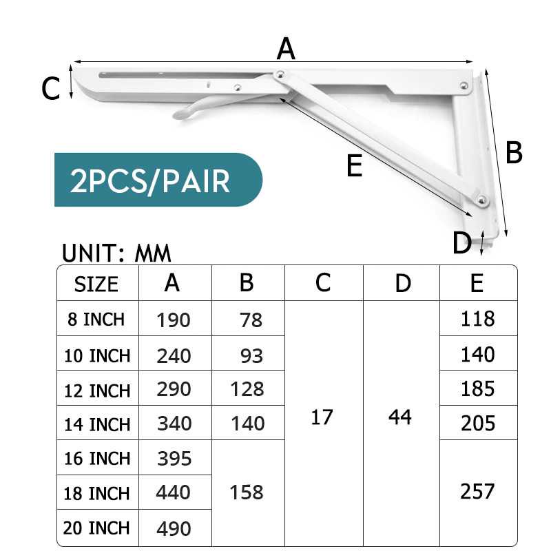 TD-AI02 KAK Bracket Engsel Siku Folding Stainless Steel 2 PCS - KAK-6113