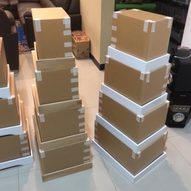 1 set kotak hantaran segi4 + akrilik 1set 4pcs kotak seserahan pernikahan