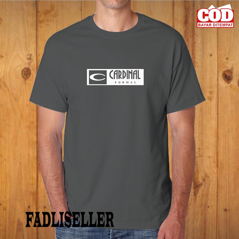 BAJU KAOS PRIA LENGAN PENDEK / BAJU KAOS CARDINAL FORMAL DISTRO PRIA & WANITA BLOK PUTIH COTTON COMB