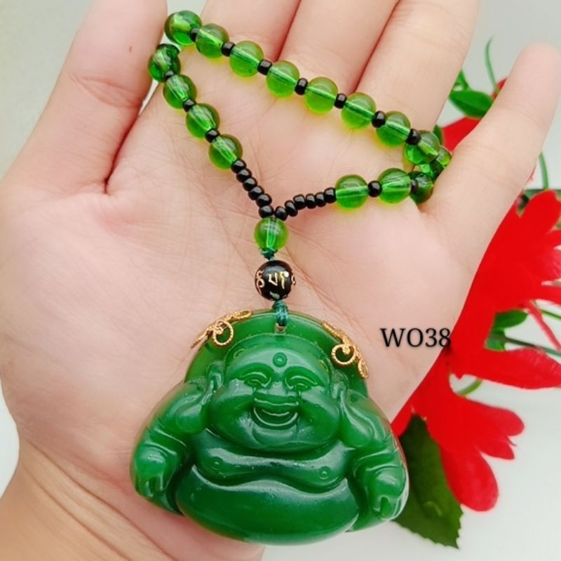 perhiasan xuping kalung giok Budha asli impor