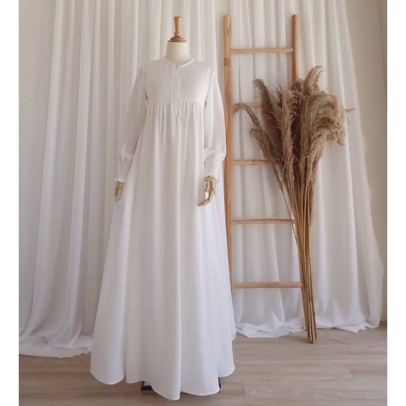 dress / gamis auroraclo amara silk dress broken white NEW WITH TAG