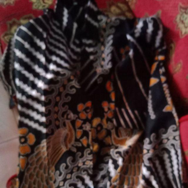 (seragam Keluarga) Maura Couple - Sania Ruffle Batik Couple Ori Ndoro Jowi - Bunga Ulir Oren