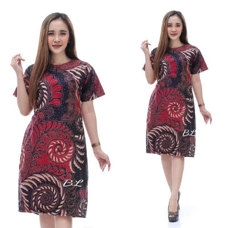 dress batik modern wanita flare murah grosir lace brukat jumbo YUMNA COUPLE Madu seno