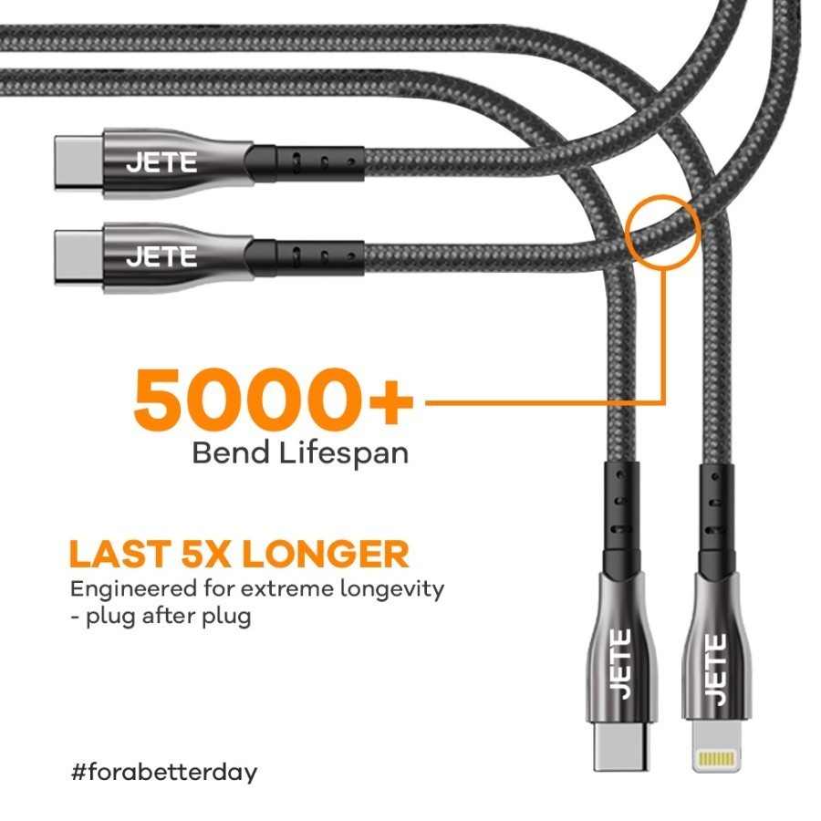 Kabel Data | Kabel USB | Kabel Charger Type C to Iphone Lightning Power Delivery JETE CX8 - Garansi 2 Tahun