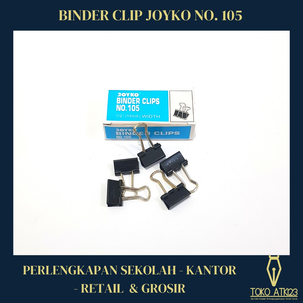 Binder Clip / Penjepit Kertas / Klip Kertas Joyko No. 105