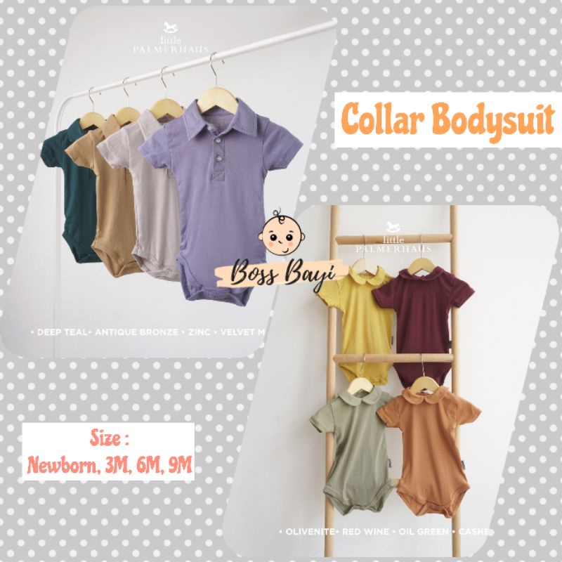 LITTLE PALMERHAUS - Collar Bodysuit / Jumper Segitiga Lengan Pendek Boy Girl Pakai Kerah