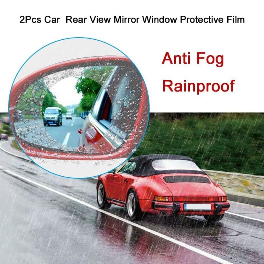 Sticker Kaca Mobil Anti Embun Air Hujan Screenguard Kaca Spion Mobil Fog RainProof film 2 Pcs