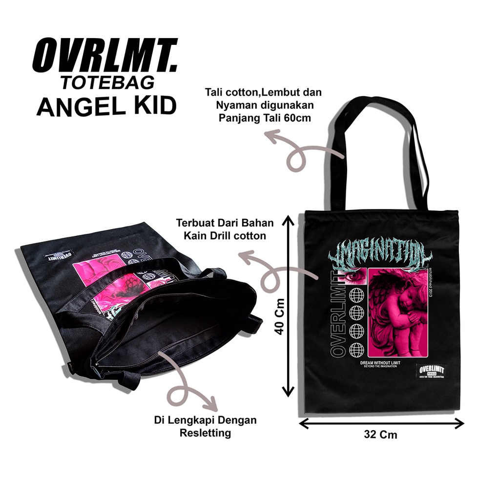 TOTEBAG | TAS | TOTE BAG | RESLETING | OVERLIMIT | MERCH ANGEL KID