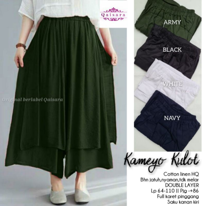 Kameyo Pants - Celana Kulot Linen Dua Layer (KOREAN PANTS)