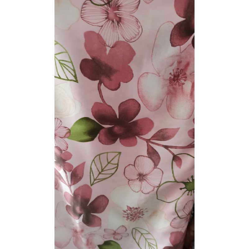 kain Wolfis wollpeach motif kembang bulu daun flamingo