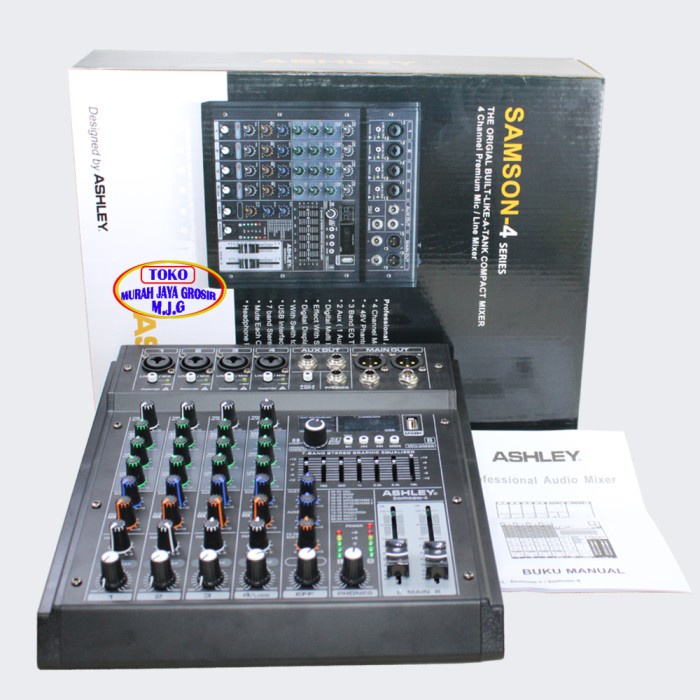 Produk Terbaru Mixer Ashley Samson 4 Mikser 4-Chanel Suport Usb Bloetooth Soundcard