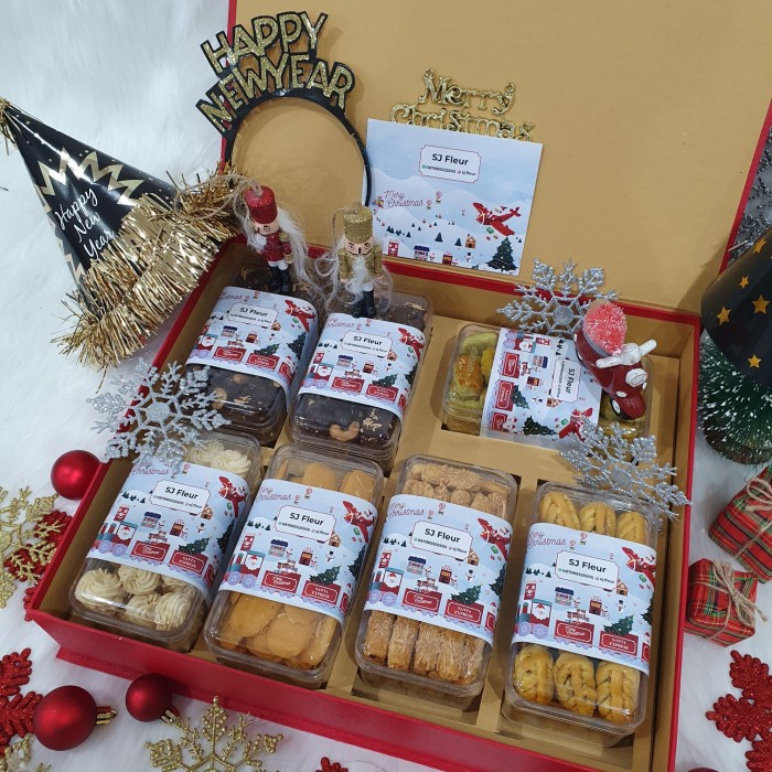 

Paket dekorasi hampers natal christmas parcel hadiah kue kering 84
