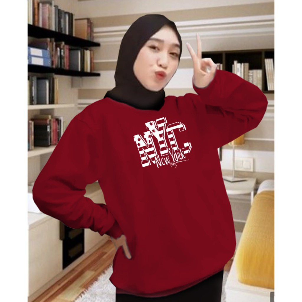 Kaos Lengan Panjang NYC/ Kaos Sweatshirt / Atasan Wanita / Atasan Wanita Lengan Panjang