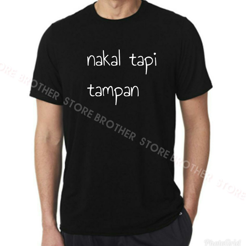 Kaos Distro Nakal Tapi Tampan White - Black Premium