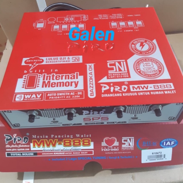 Ampli walet Piro mw 888 with Internal memory free SP dan SI