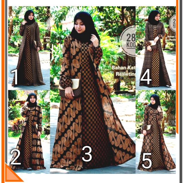 Gamis cardi sogan lawasan Motif Terbaru Koin parang lurik Terlaris