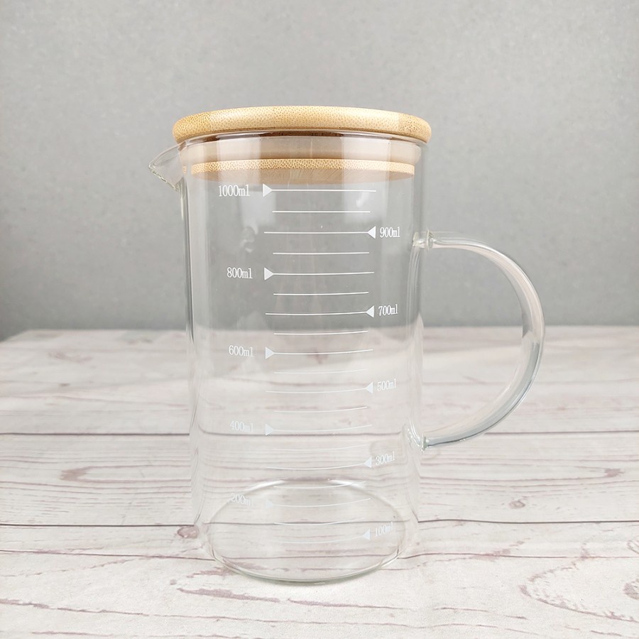 Cangkir Gelas Takar Ukur Measuring Cup Glass 1000ml - GG-18 - Transparent