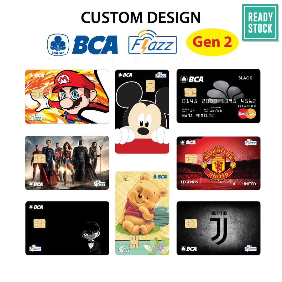 Emoney mandiri flazz bca gen 2 brizzi tap cash custom kartu e toll free edit 1 sisi atau 2 sisi cocok untuk komunitas dan souvenir