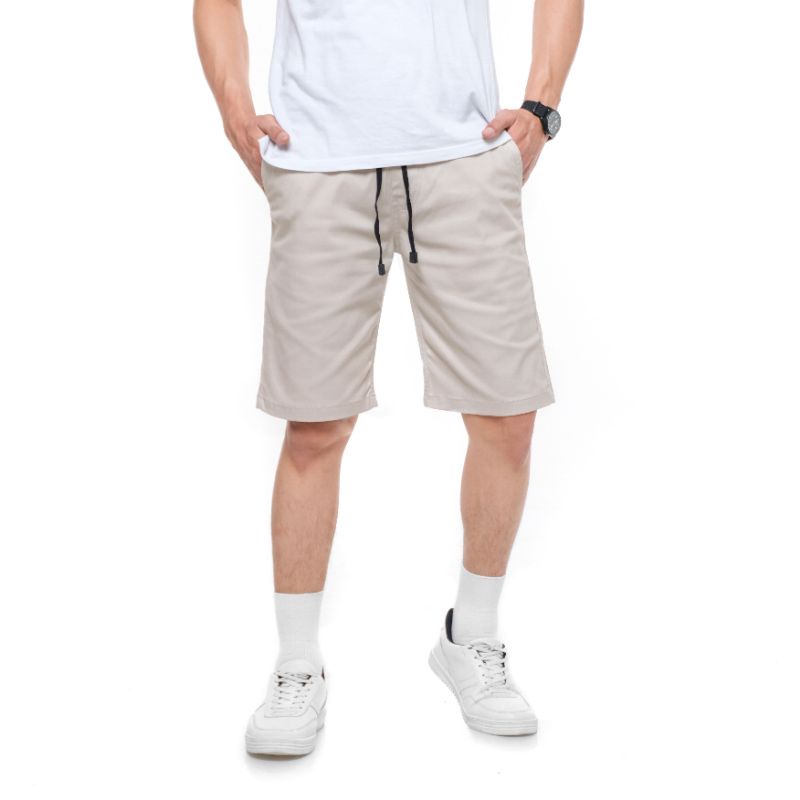 Celana Pendek Boardshort Chinos Pria Casual Pinggang Karet