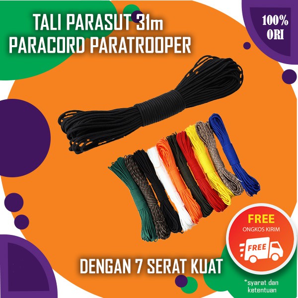 Tali Parasut 31 m - Tali Paracord Paratrooper - Tali Panjat Tebing