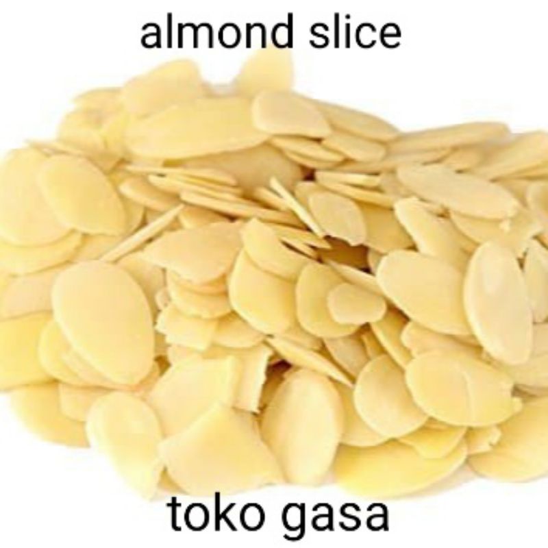 kacang ALMOND SLICE MENTAH REPACK (irisan tipis)