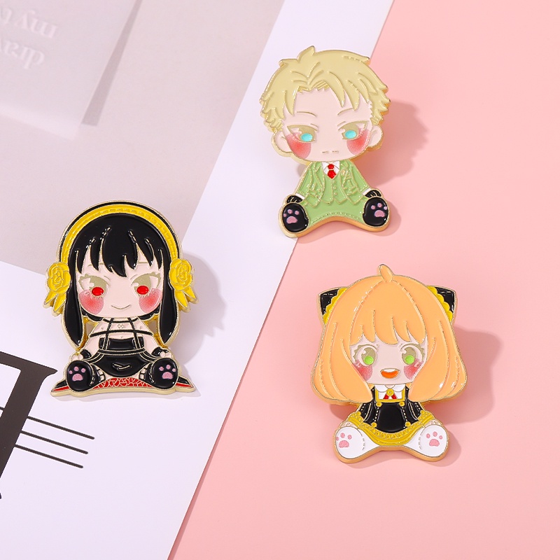 Bros Pin Desain Kartun Anime Spyxfamily Untuk Aksesoris Pakaian