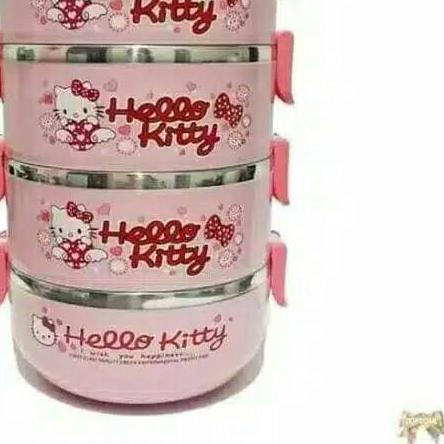 ℗ Rantang 4 Susun Karakter Hellokitty Doraemon Minion Ω