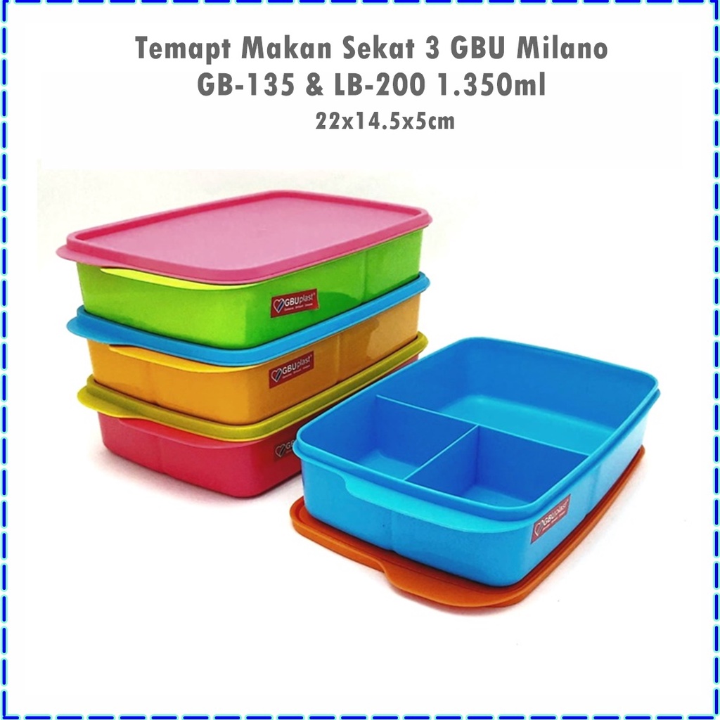 Tempat Makan/Lunch Box/Bekal  GBU Milano LB-135/LB-200 &amp; Lolita OP-0198