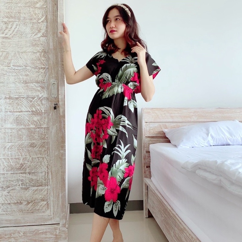 hsy.id-Daster manohara etnik kekinian/ Daster manohara rayon bali/Dress Bali-jepun pink