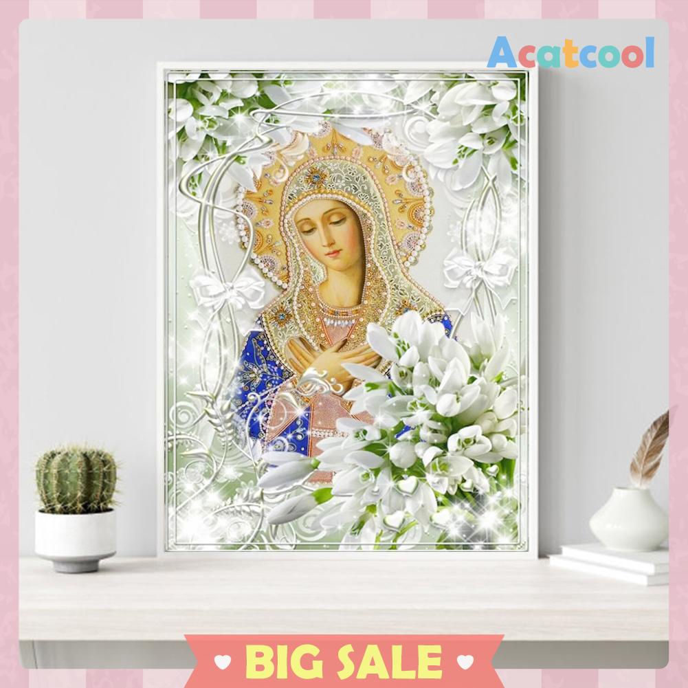 Lukisan Sulaman Berlian 5D Jahitan Bersilang Desain Jesus Woman DIY, 40x50cm