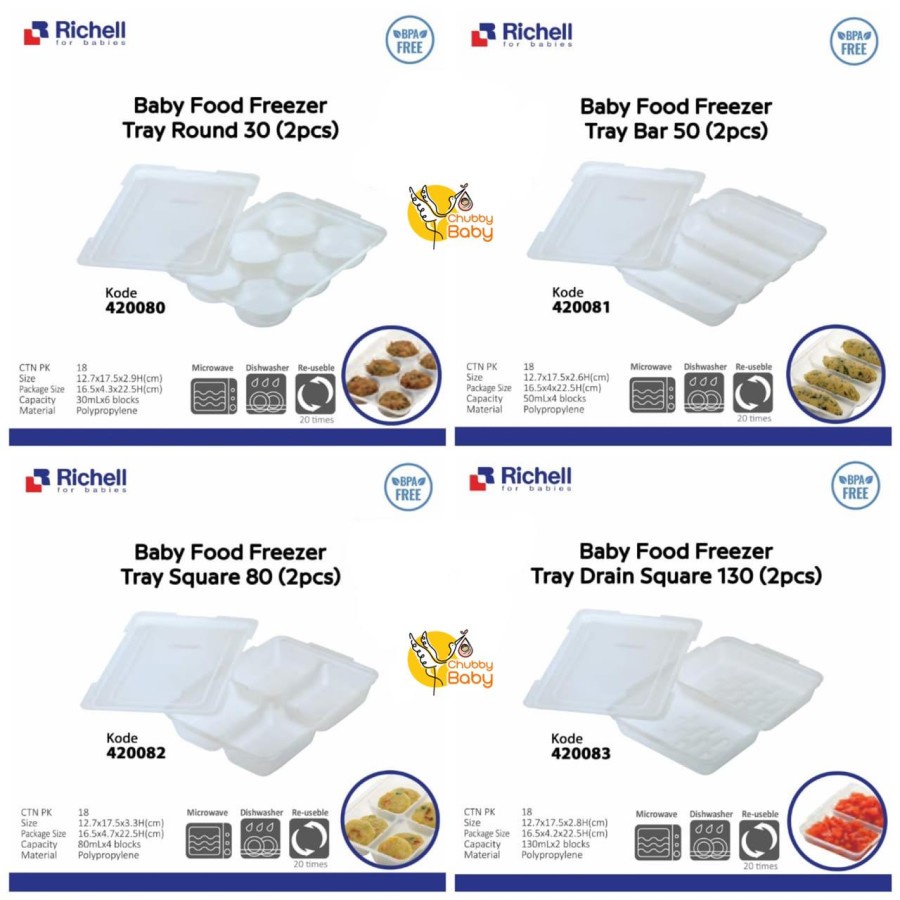 Richell Food Freezer Tray