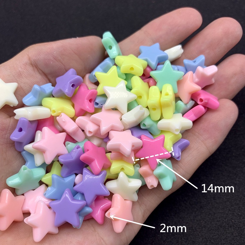 30 Pcs/Pack 14mm Acrylic Pentagram Beads