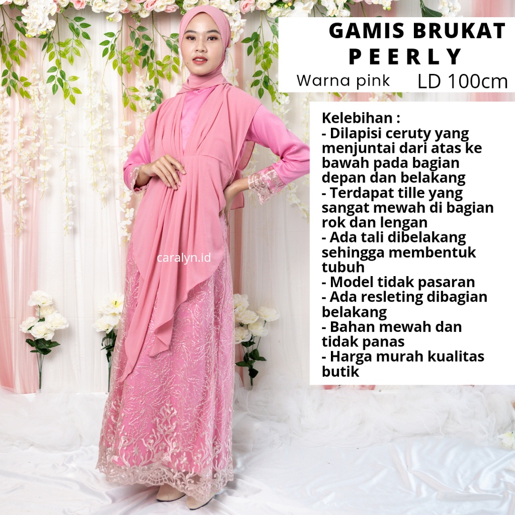 SUPER SALE GAMIS BRUKAT LEBARAN TERBARU 2023 MUSLIM TILE MEWAH  PEERLY