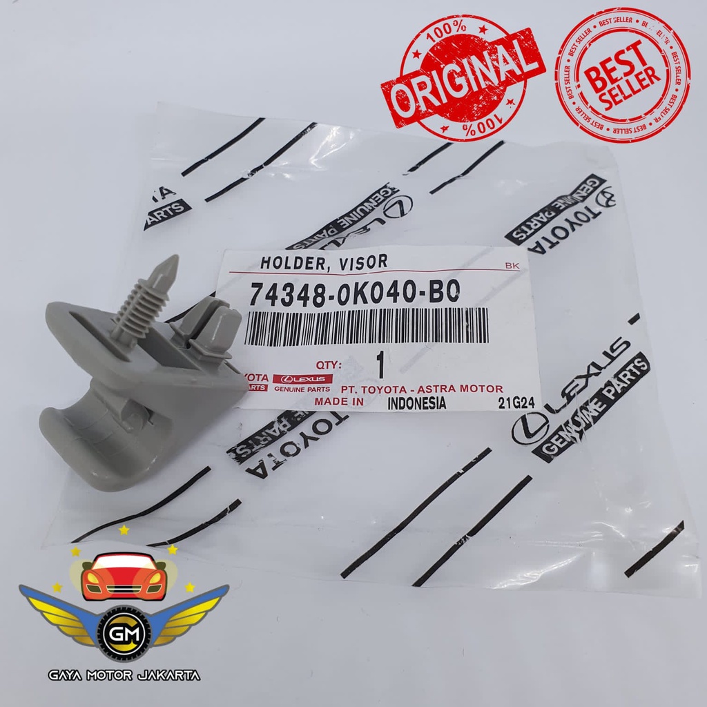 Klip Holder Cantolan Sun Visor Toyota Innova-Fortuner 74348-0K040-B0