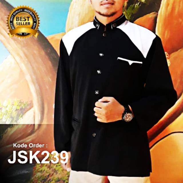 JASKO HITAM KOMBINASI PUTIH POLOS MURAH