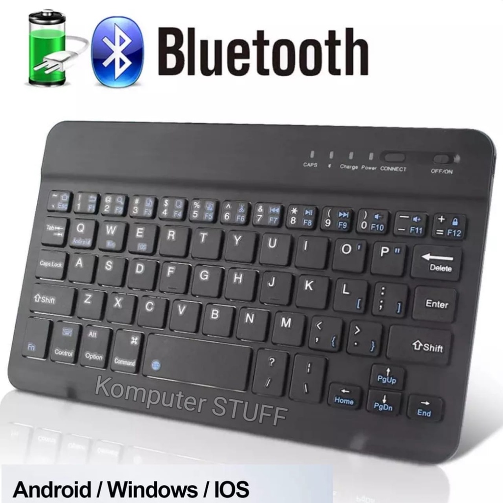 Keyboard Bluetooth Keyboard Mini Di Smartphone Laptop PC Baterai Isi Ulang