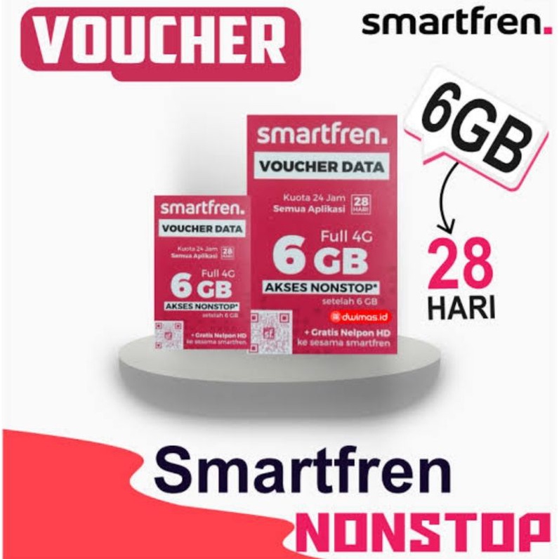 VOUCHER SMARTFREN 6GB NONSTOP VC SMARTFREN 6GB NONSTOP PAKET DATA SMARTFREN 6GB NONSTOP