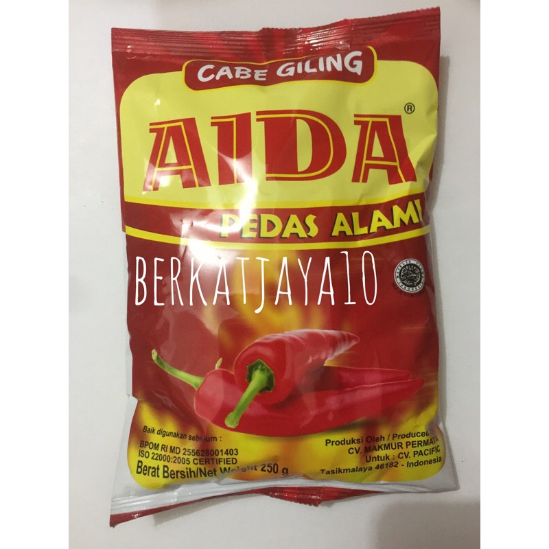 Cabe Giling AIDA 250gr Cabe bubuk Pedas Alami Chili Powder