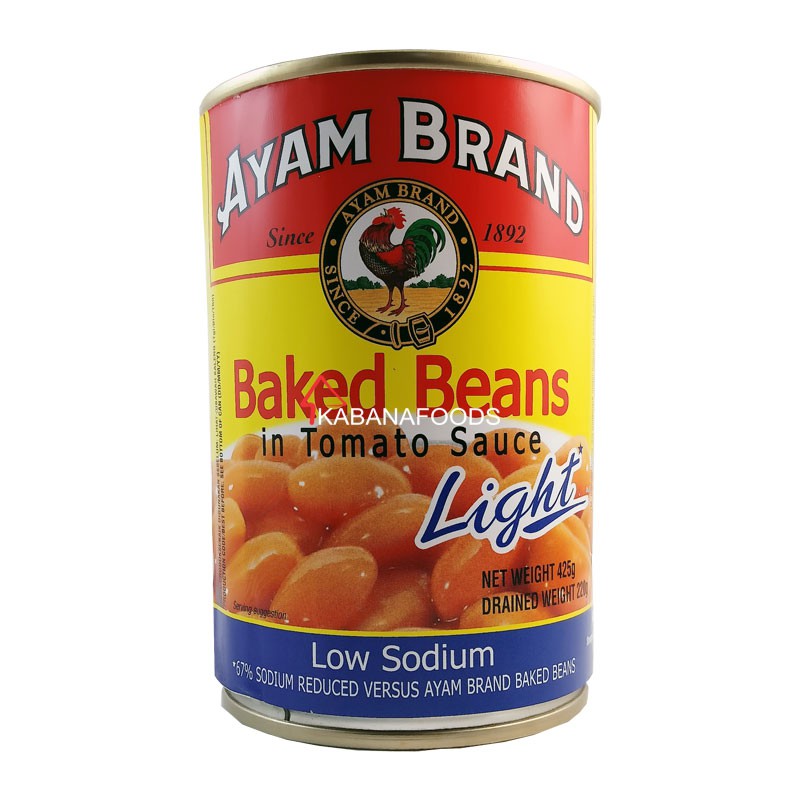 

Kacang Panggang Rendah Gula Kalengan Ayam Brand Baked Beans Light 425g