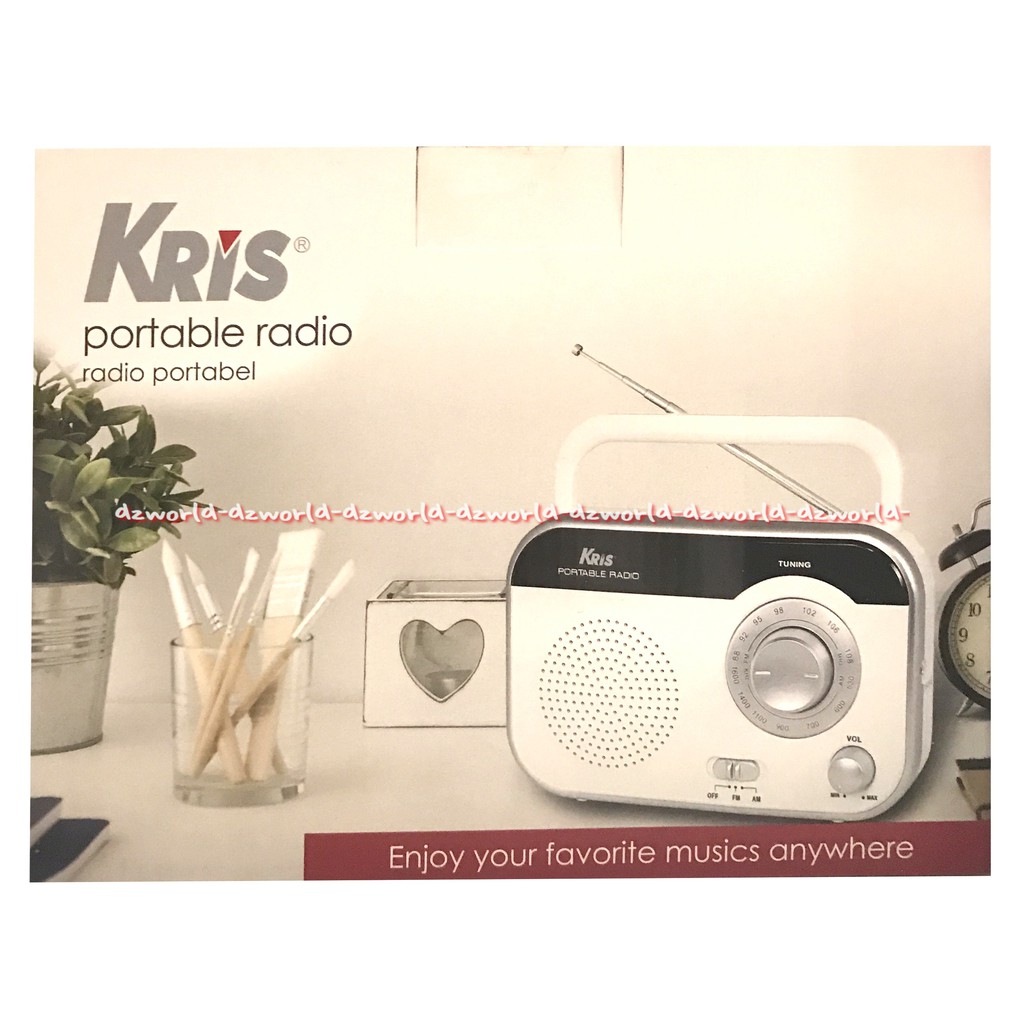 Kris Portabel Radio Pipih Portable TR - 410 Tersedia Dengan Pilihan Warna Hitam Dan Putih
