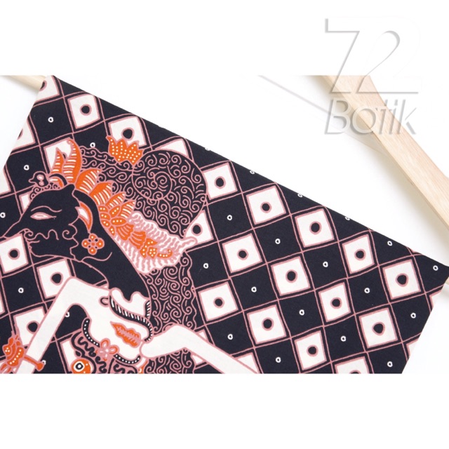 BAHAN BATIK PREMIUM Katun Motif Wayang Warna Hitam Putih Orange Oranye Oren 724333 Cap 72 Jarik Jarit Samping Kebat Panjang Batik Katun Modern Premium Bahan Seragam Batik Pernikahan Kantor Keluarga Murah Kamen Jadi Batik Bali Lembaran