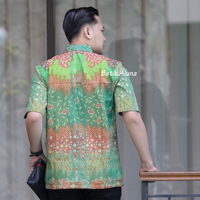 Batik Pria Tenun Eksklusif Lengan Pendek Baju Kemeja Hem Cowok Premium Furing Super Istemewa Tebal Nyaman Produk Batik Aluna Sragen FPT000