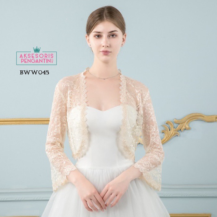 [PRODUK FAVORIT] BOLERO BRUKAT CARDIGAN PESTA PERNIKAHAN BRIDAL WANITA BWW045