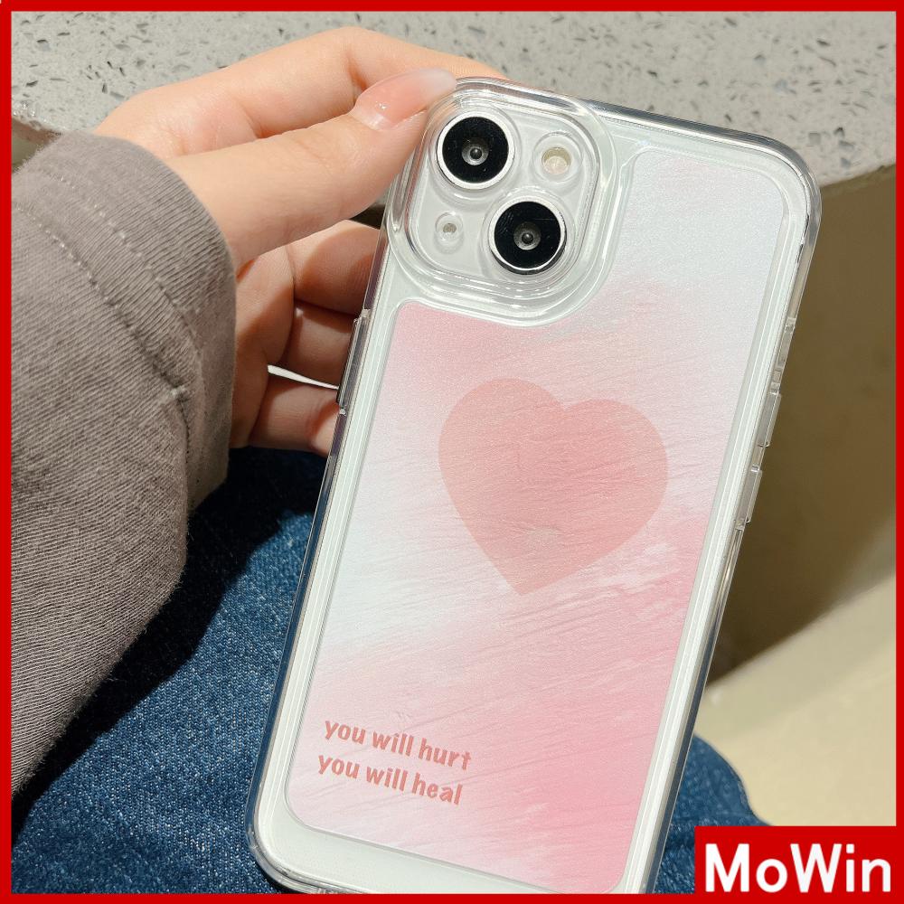 iPhone Case Silicone Soft Case Clear Case Thickened Shockproof Protection Camera Metal Button Pink Heart Compatible For iPhone 11 Pro Max 13 Pro Max 12 Pro Max 7Plus xr XS Max