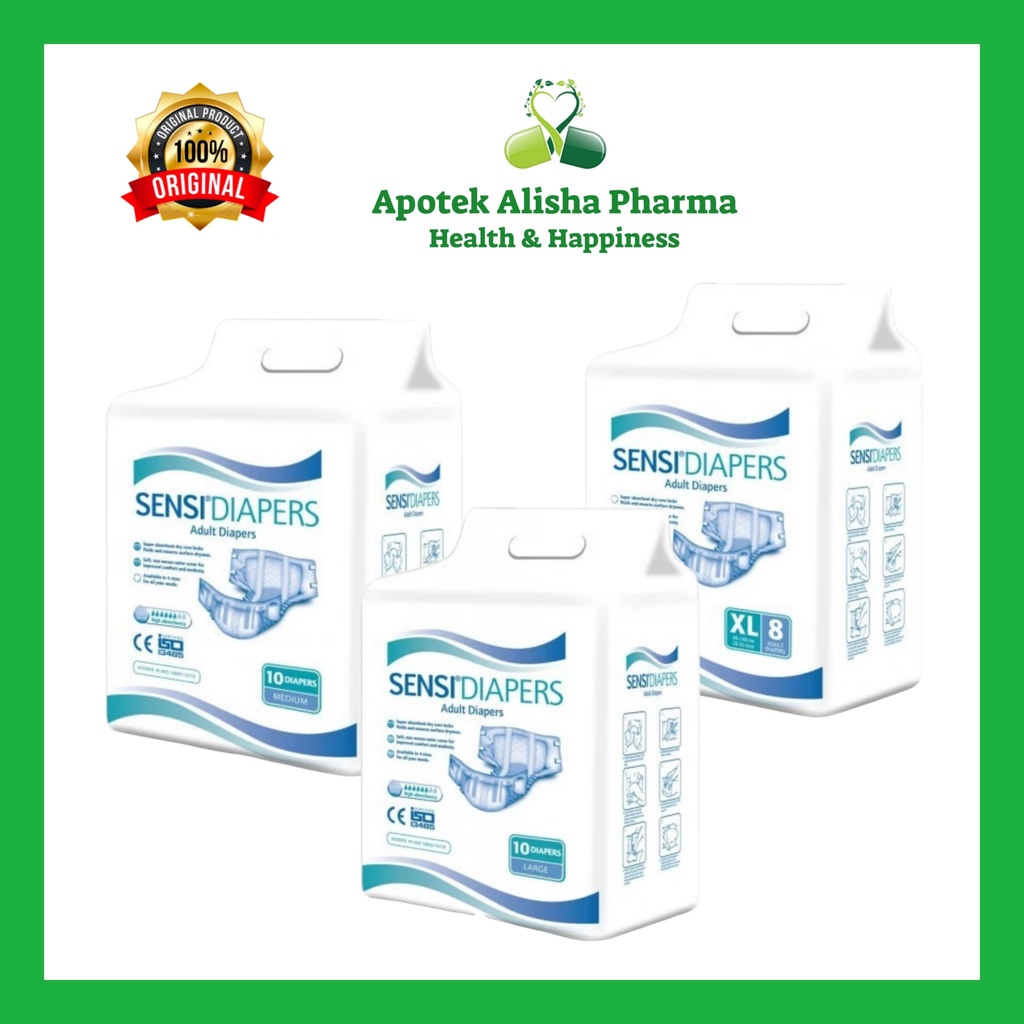 Sensi Popok Dewasa / Diapers Adult (M/L/XL 10pcs) - Popok Perekat Tahan Bocor