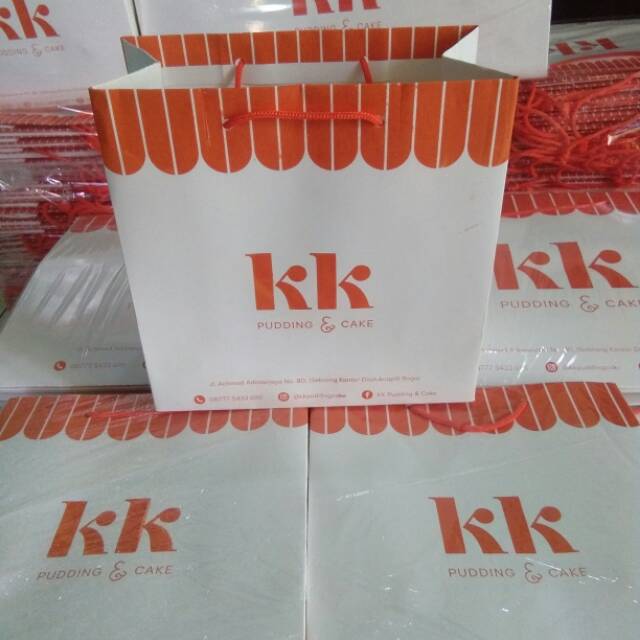 

Paper bag ivory putih cake and puding