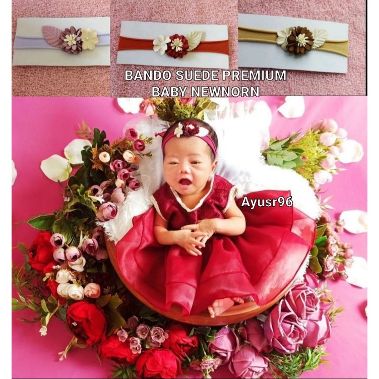 Headband Newborn Bandana Anak Bando Bayi Headband Bunga Bandana Bayi bando tali