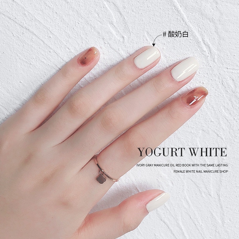 AS YOGURT WHITE 15ml GEL POLISH OPAL BROKEN WHITE PUTIH GADING KUTEK GEL TAHAN 2 BULAN