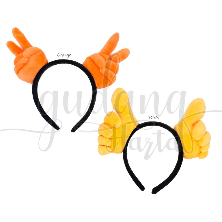 Bando Peace Thumbs Up Hairband Motif 2 Jempol Unik Bandana GH 211130