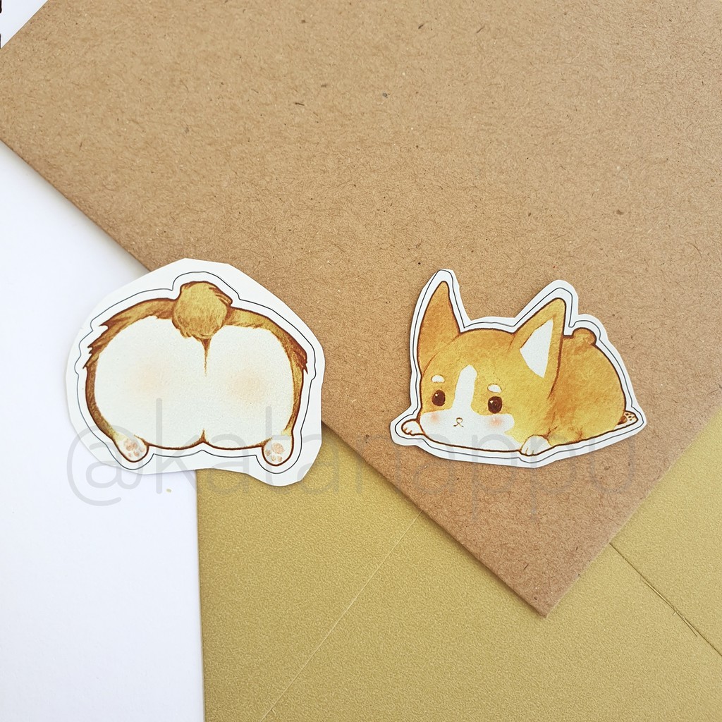 

Corgi Butt Cute Sticker Set Vinyl - 2 Stickers